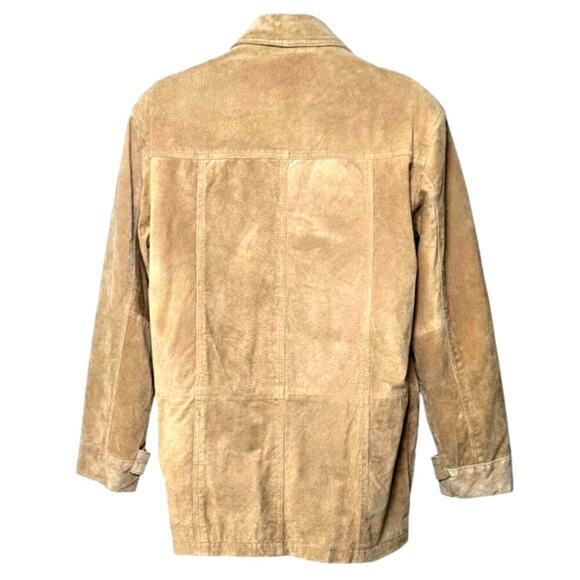 VTG Irvine Park Brown Suede Leather Jacket Zipper & Button Closure Coat Men's S - Picture 2 of 10
